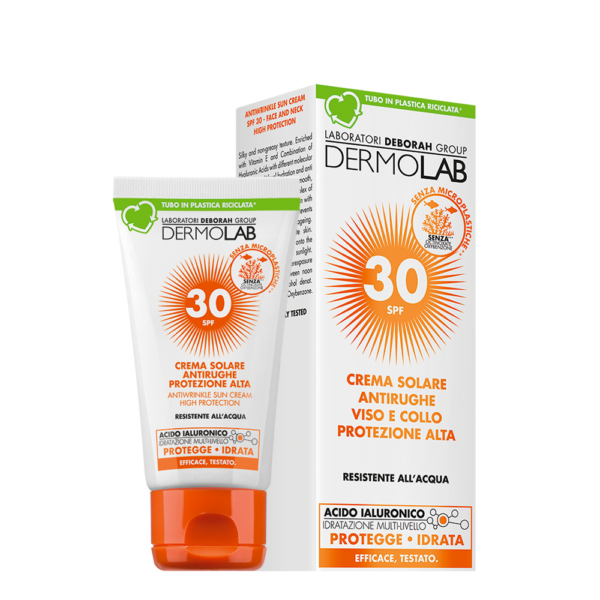 Crema solare antirughe viso e collo protezione alta - SPF 30