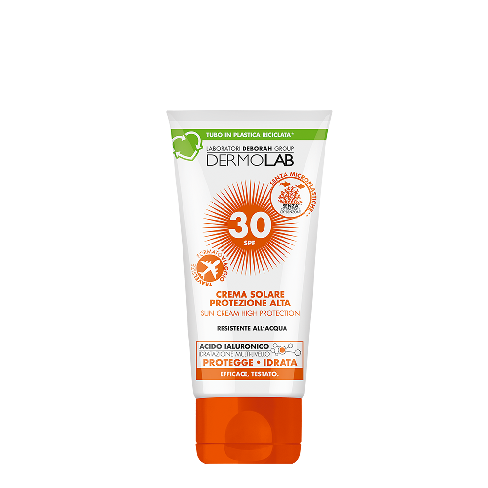 Crema solare viso e corpo formato viaggio protezione alta SPF 30
